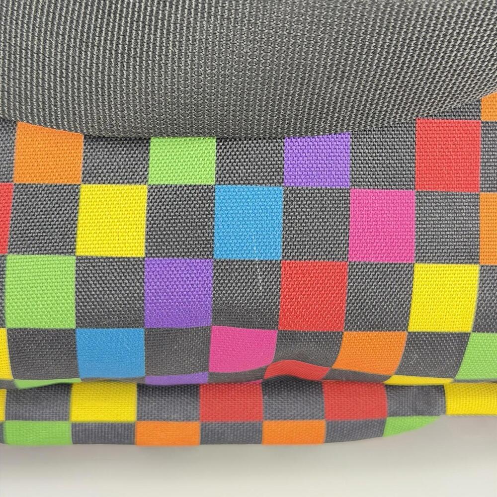 Yak Pak Messenger Bag Multi Color Checkered Shoulder Bag Multiple Pockets - Picture 5 of 8
